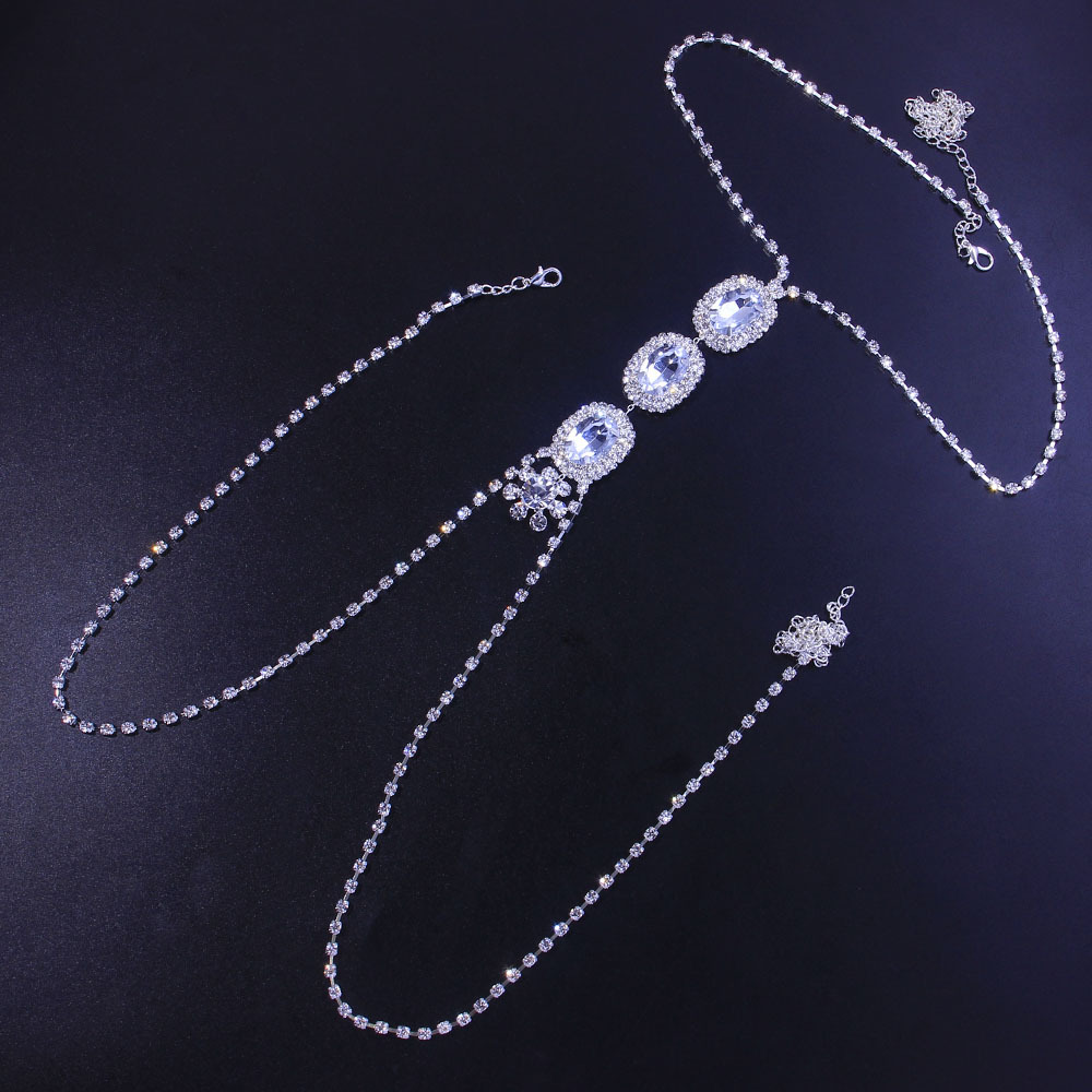 Elegant Statement Jewelry Crystal Rhinestone Body Chain Necklace